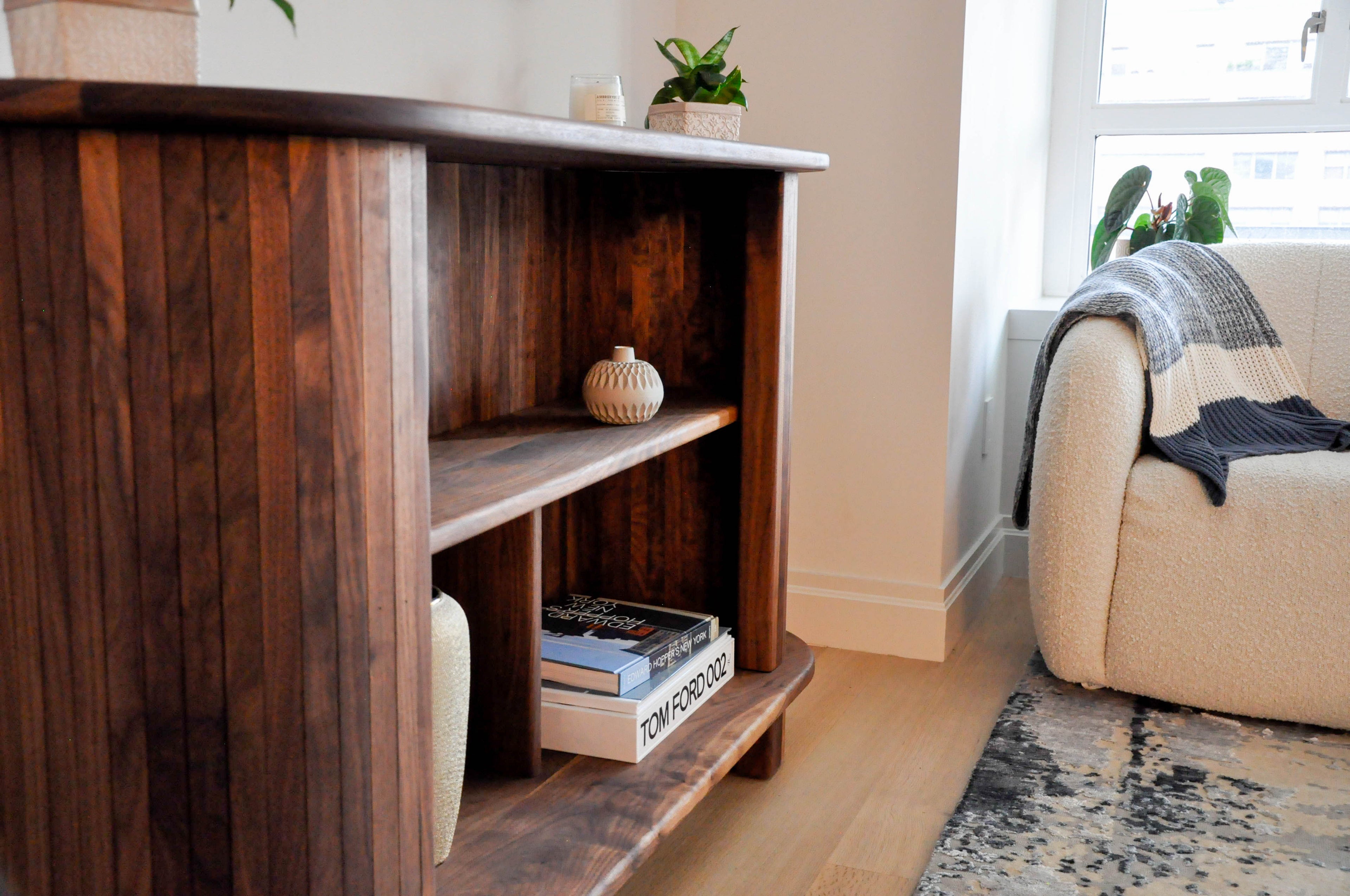 Slated Walnut TV Console