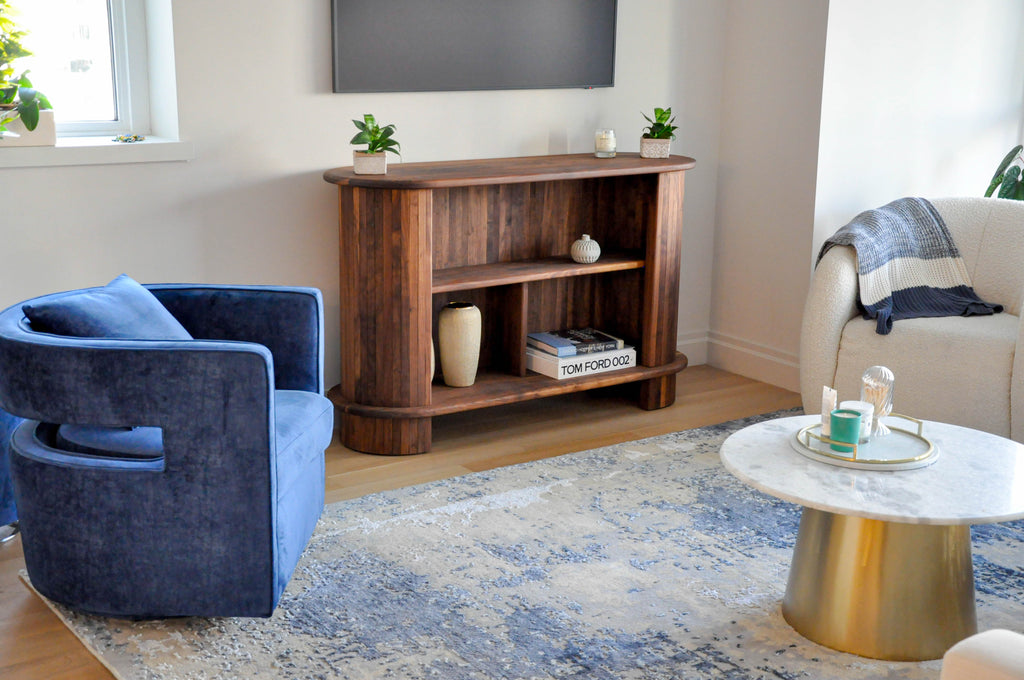 Slated Walnut TV Console