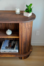 Slated Walnut TV Console
