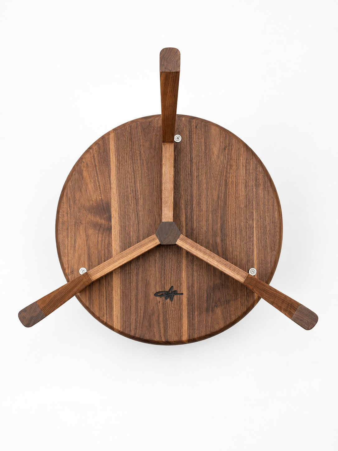 Solid Walnut Round Side Table