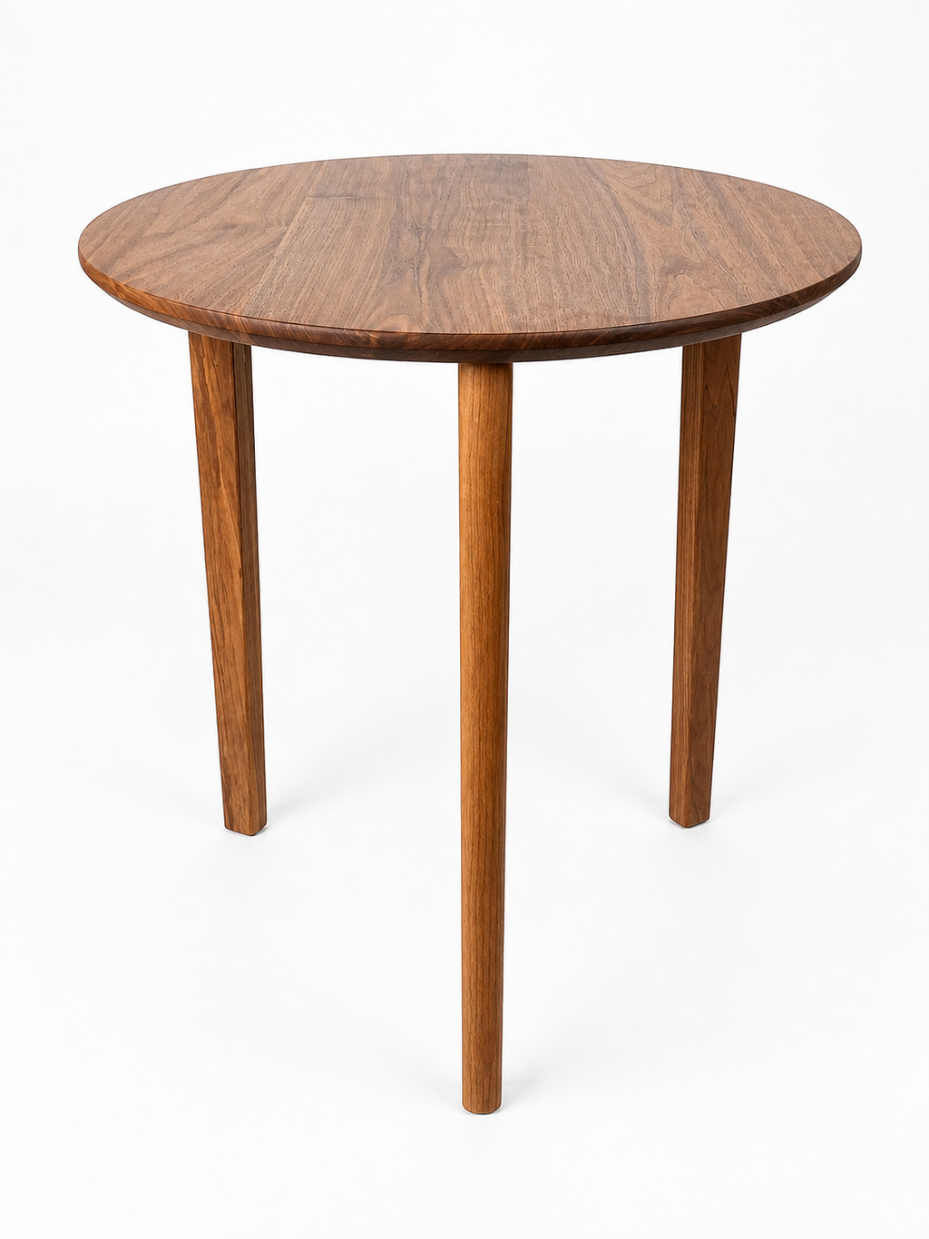 Solid Walnut Round Side Table