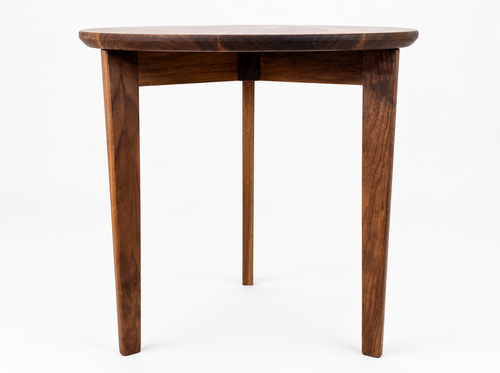 Solid Walnut Round Side Table