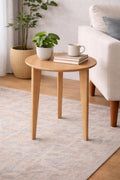 Solid White Oak Round Side Table
