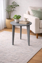 Solid Maple Round Side Table Slate Gray