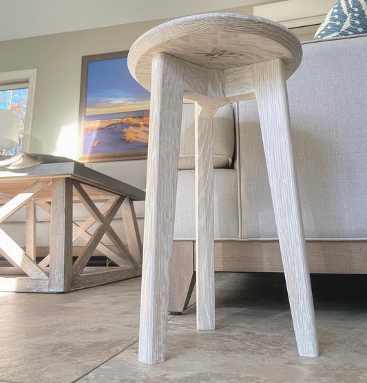 Bleached White Oak Side Table