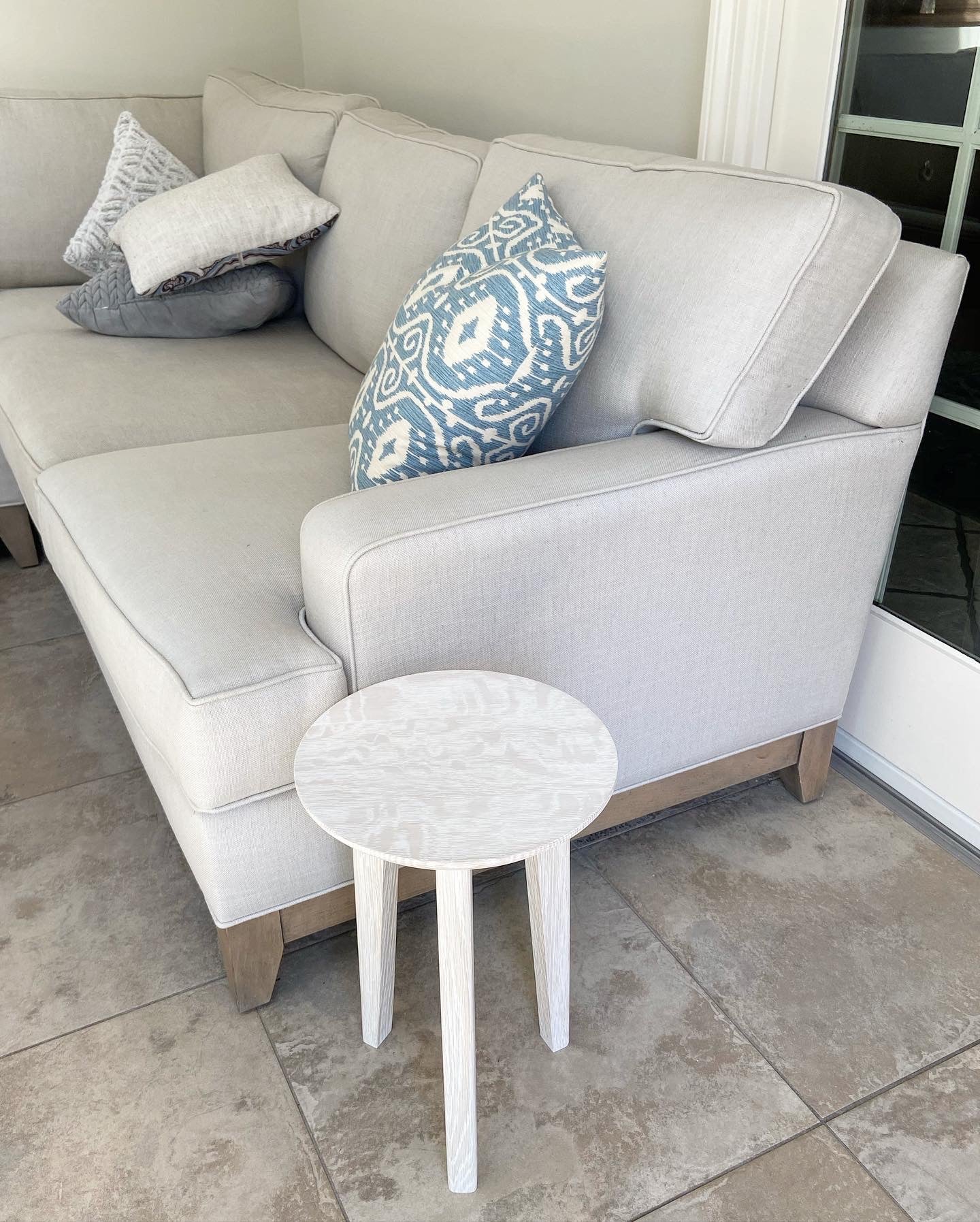 Bleached White Oak Side Table