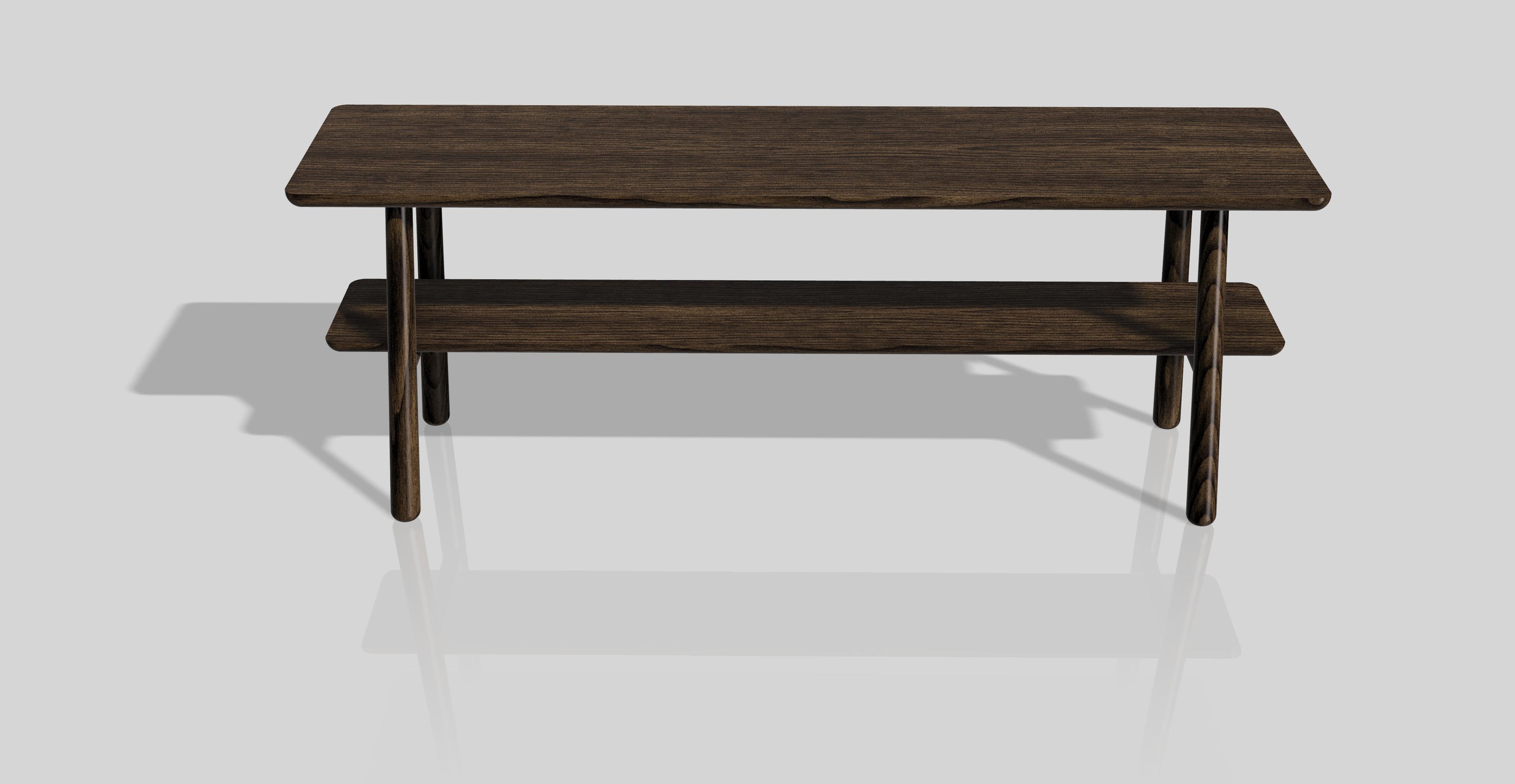 Walnut Shoe Bench Render