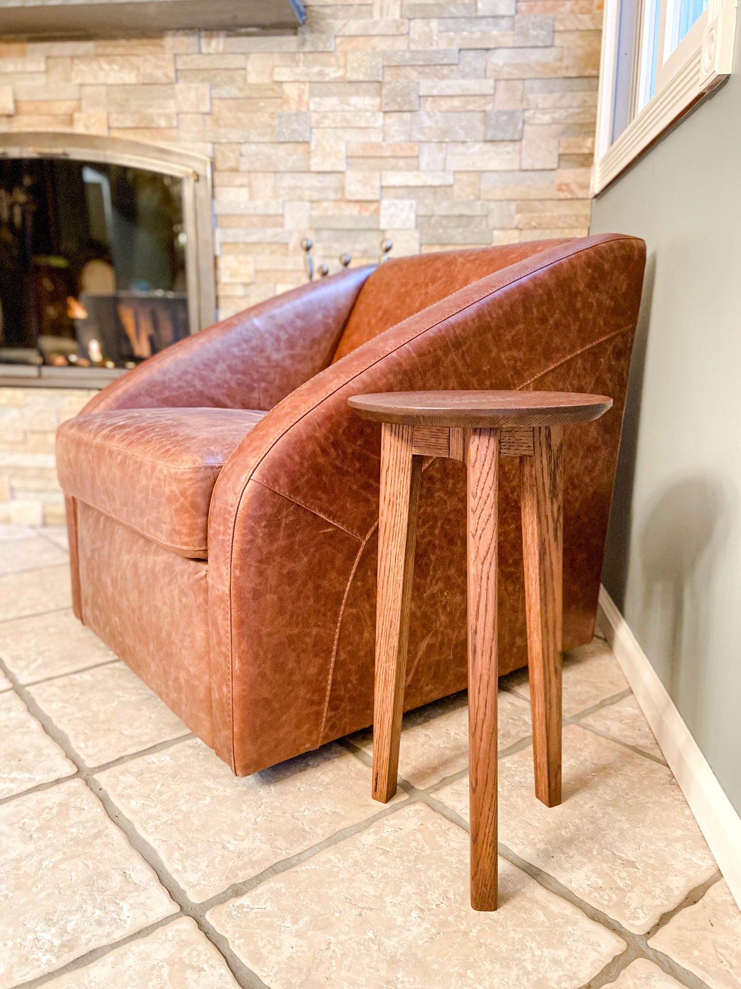 White Oak Side Table (Chocolate)