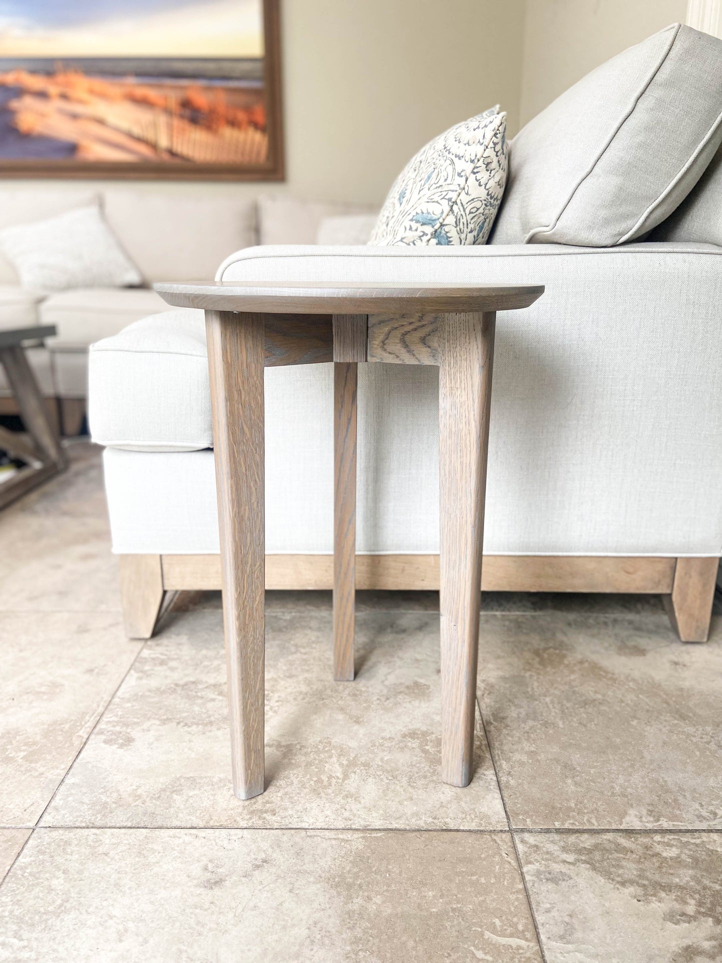 RCS Silver Grey White Oak Side Table