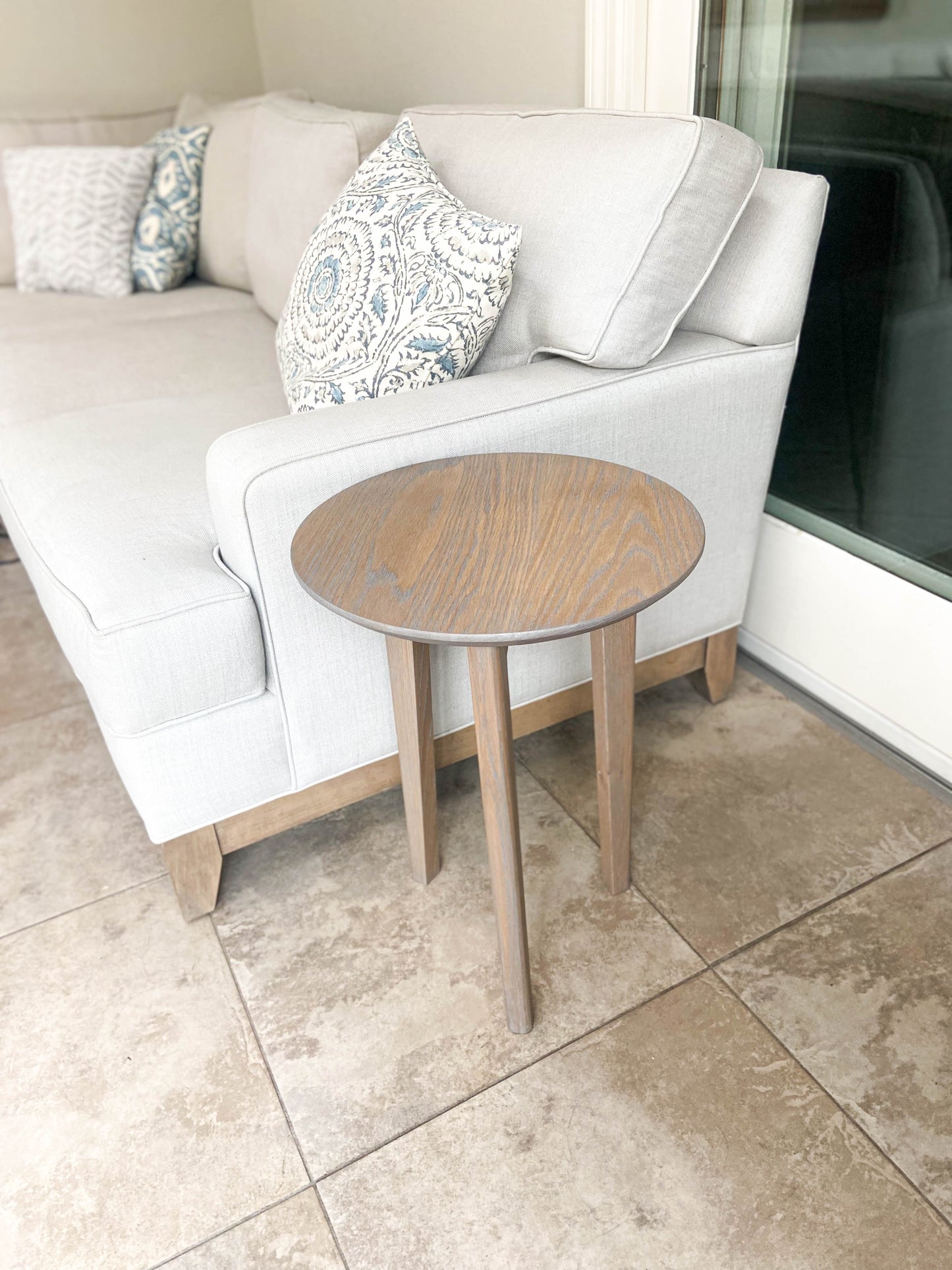 RCS Silver Grey White Oak Side Table