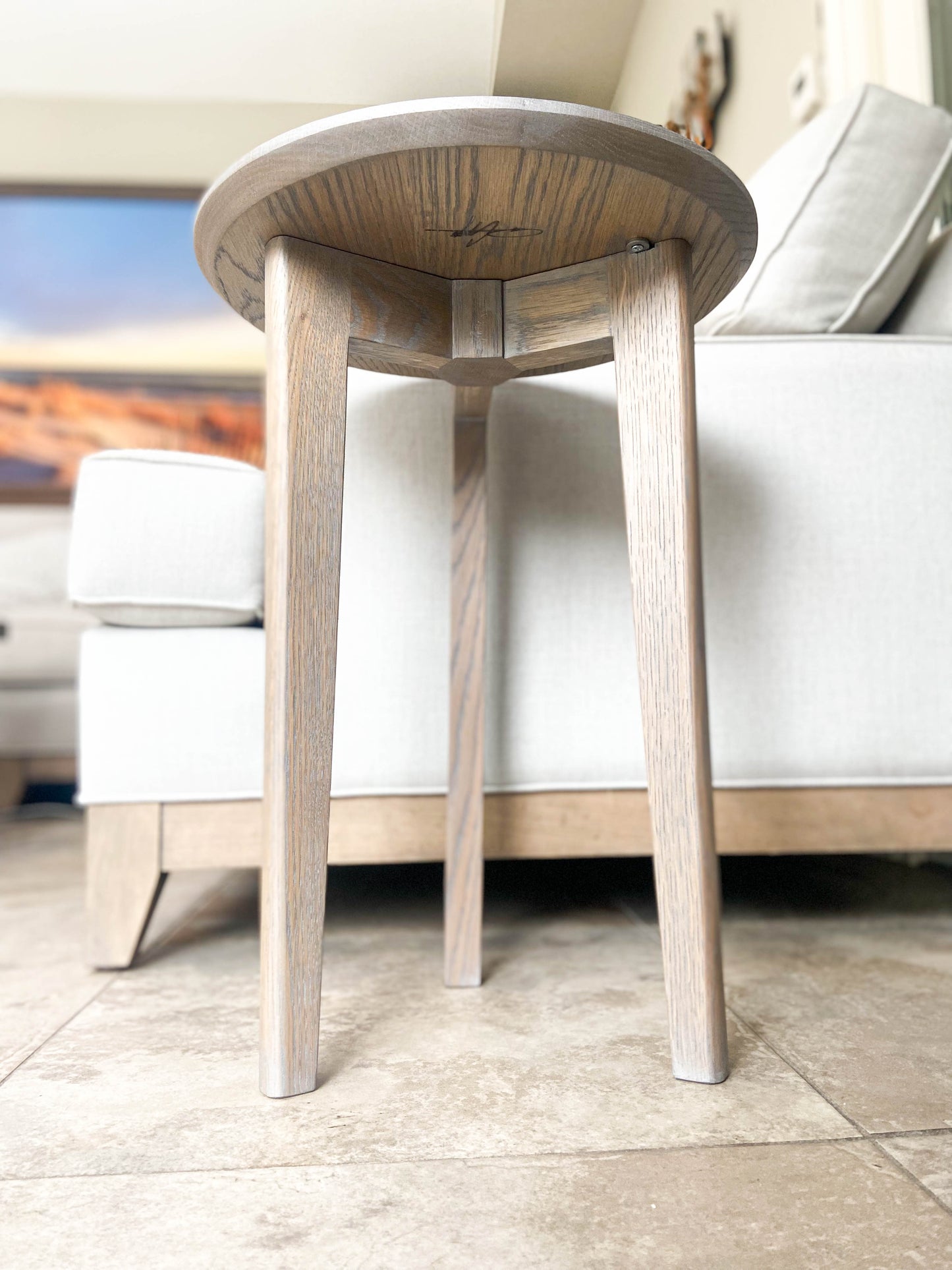 RCS Silver Grey White Oak Side Table