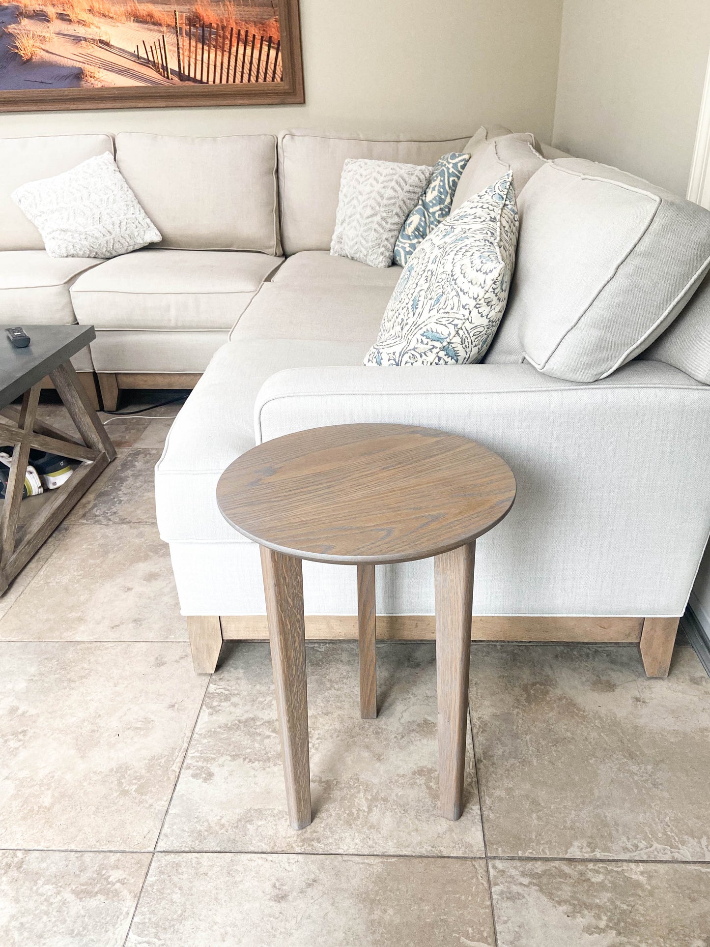 RCS Silver Grey White Oak Side Table